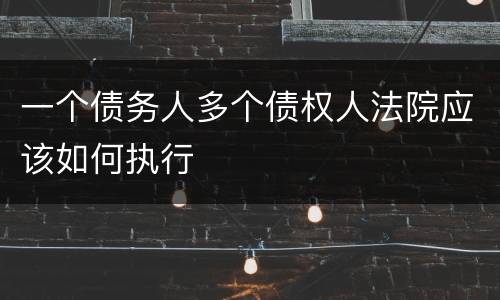 一个债务人多个债权人法院应该如何执行