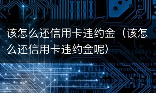 该怎么还信用卡违约金（该怎么还信用卡违约金呢）