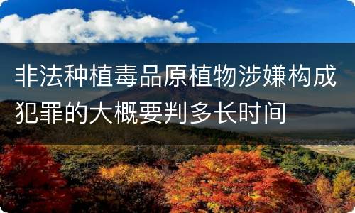 非法种植毒品原植物涉嫌构成犯罪的大概要判多长时间
