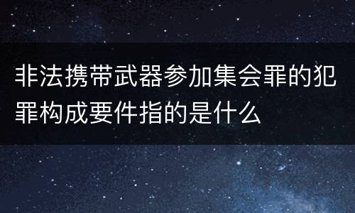 非法携带武器参加集会罪的犯罪构成要件指的是什么