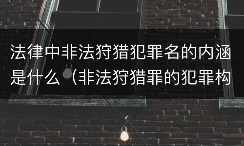 法律中非法狩猎犯罪名的内涵是什么（非法狩猎罪的犯罪构成）