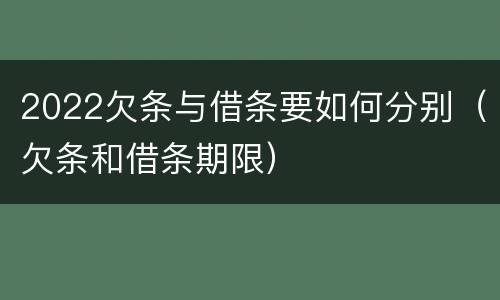 2022欠条与借条要如何分别（欠条和借条期限）