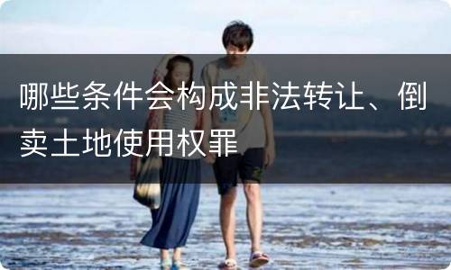 哪些条件会构成非法转让、倒卖土地使用权罪