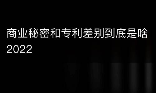 商业秘密和专利差别到底是啥2022