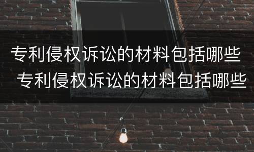 专利侵权诉讼的材料包括哪些 专利侵权诉讼的材料包括哪些内容