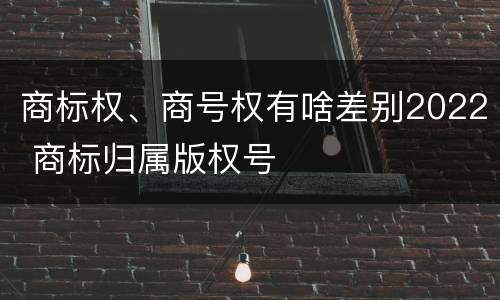商标权、商号权有啥差别2022 商标归属版权号