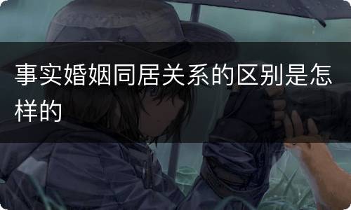 事实婚姻同居关系的区别是怎样的