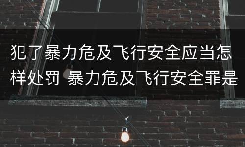 犯了暴力危及飞行安全应当怎样处罚 暴力危及飞行安全罪是危险犯吗