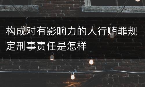 构成对有影响力的人行贿罪规定刑事责任是怎样