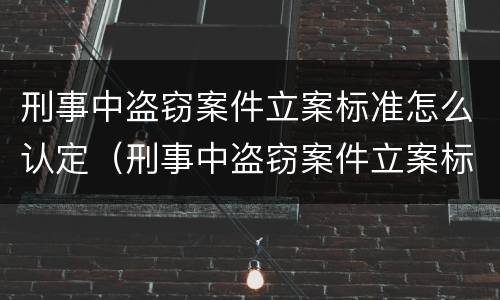 刑事中盗窃案件立案标准怎么认定（刑事中盗窃案件立案标准怎么认定的）