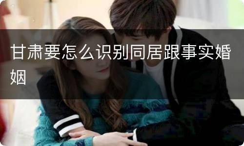 甘肃要怎么识别同居跟事实婚姻