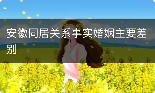 安徽同居关系事实婚姻主要差别