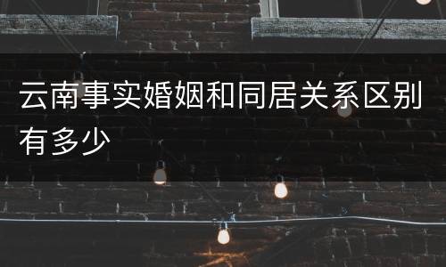 云南事实婚姻和同居关系区别有多少