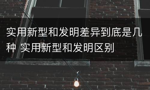 实用新型和发明差异到底是几种 实用新型和发明区别