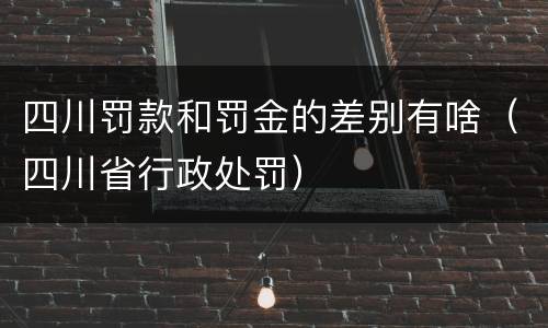 四川罚款和罚金的差别有啥（四川省行政处罚）