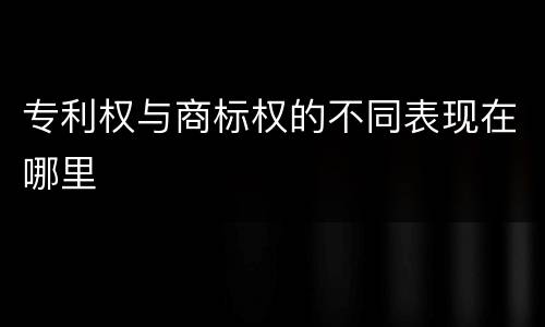专利权与商标权的不同表现在哪里