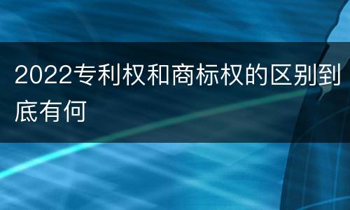 2022专利权和商标权的区别到底有何