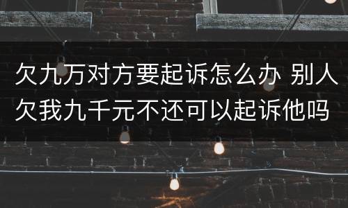欠九万对方要起诉怎么办 别人欠我九千元不还可以起诉他吗