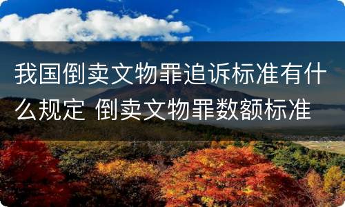 我国倒卖文物罪追诉标准有什么规定 倒卖文物罪数额标准