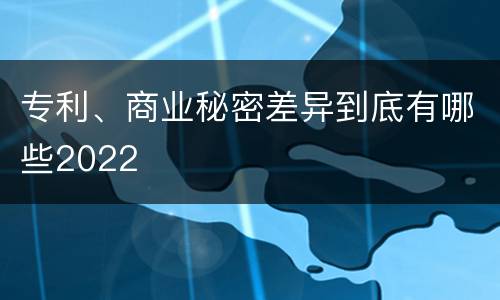 专利、商业秘密差异到底有哪些2022