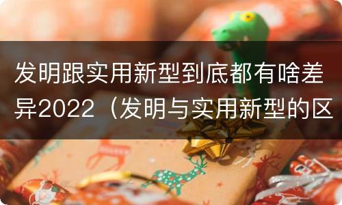 发明跟实用新型到底都有啥差异2022（发明与实用新型的区别有）