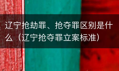 辽宁抢劫罪、抢夺罪区别是什么（辽宁抢夺罪立案标准）