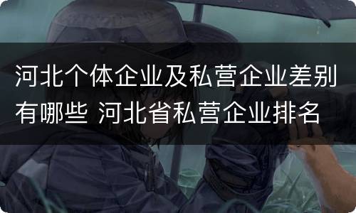河北个体企业及私营企业差别有哪些 河北省私营企业排名