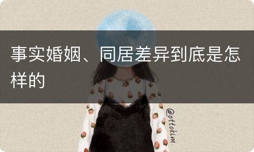 事实婚姻、同居差异到底是怎样的