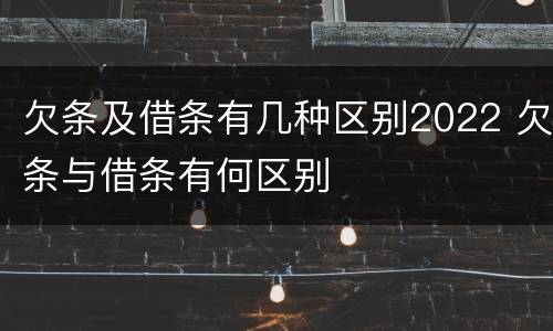 欠条及借条有几种区别2022 欠条与借条有何区别