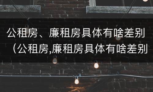 公租房、廉租房具体有啥差别（公租房,廉租房具体有啥差别吗）