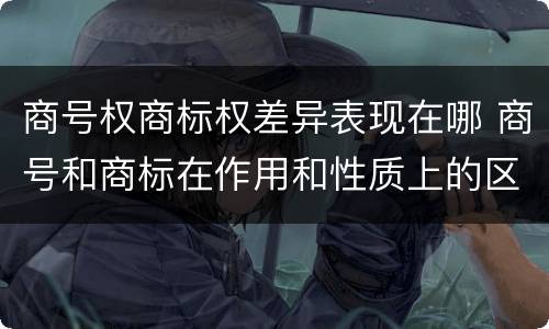 商号权商标权差异表现在哪 商号和商标在作用和性质上的区别