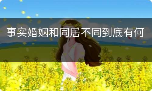 事实婚姻和同居不同到底有何