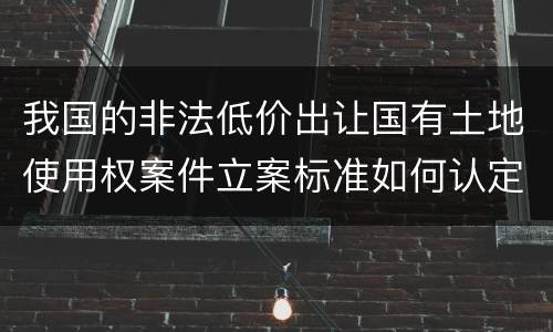 我国的非法低价出让国有土地使用权案件立案标准如何认定