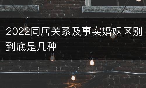 2022同居关系及事实婚姻区别到底是几种