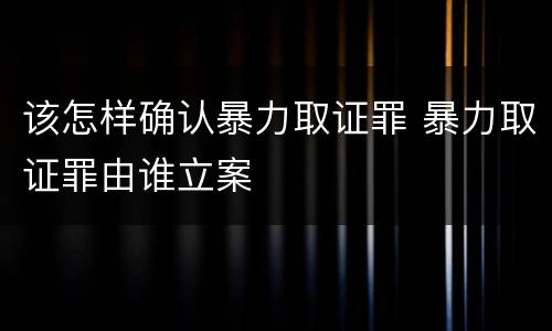 该怎样确认暴力取证罪 暴力取证罪由谁立案