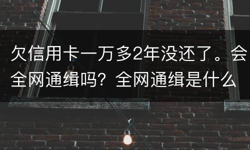 欠信用卡一万多2年没还了。会全网通缉吗？全网通缉是什么意思