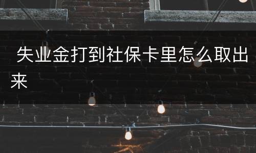  失业金打到社保卡里怎么取出来