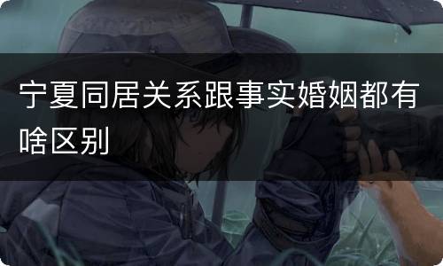 宁夏同居关系跟事实婚姻都有啥区别
