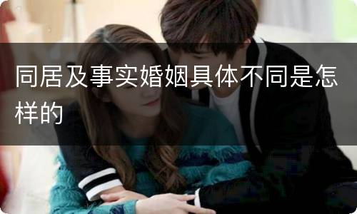 同居及事实婚姻具体不同是怎样的