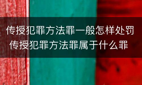 传授犯罪方法罪一般怎样处罚 传授犯罪方法罪属于什么罪