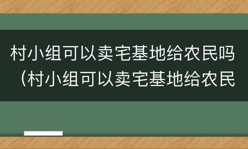 村小组可以卖宅基地给农民吗（村小组可以卖宅基地给农民吗）