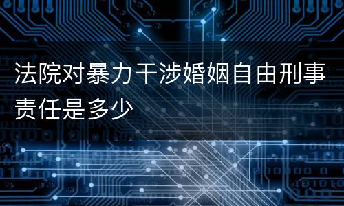 法院对暴力干涉婚姻自由刑事责任是多少
