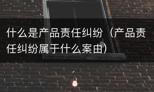 什么是产品责任纠纷（产品责任纠纷属于什么案由）