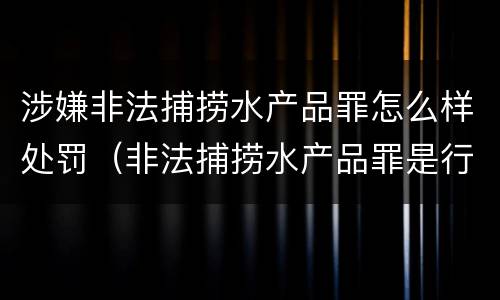 涉嫌非法捕捞水产品罪怎么样处罚（非法捕捞水产品罪是行为犯吗）