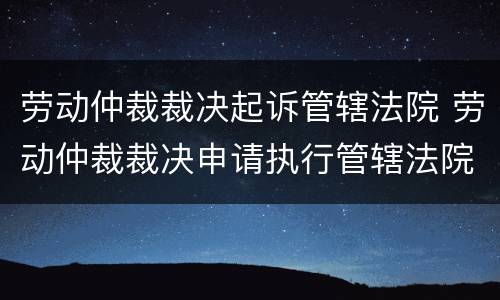 劳动仲裁裁决起诉管辖法院 劳动仲裁裁决申请执行管辖法院