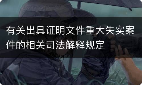 有关出具证明文件重大失实案件的相关司法解释规定
