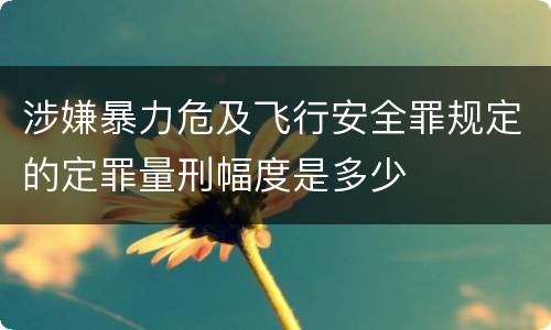 涉嫌暴力危及飞行安全罪规定的定罪量刑幅度是多少