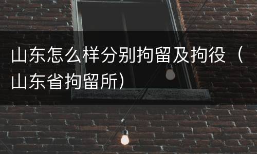 山东怎么样分别拘留及拘役（山东省拘留所）