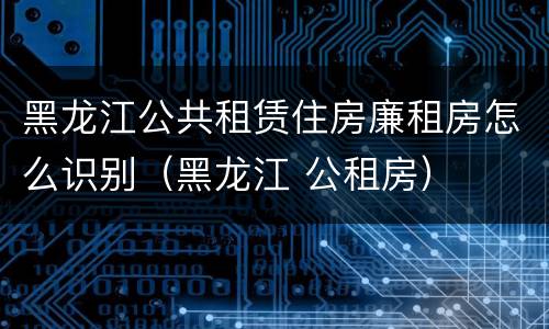 黑龙江公共租赁住房廉租房怎么识别（黑龙江 公租房）