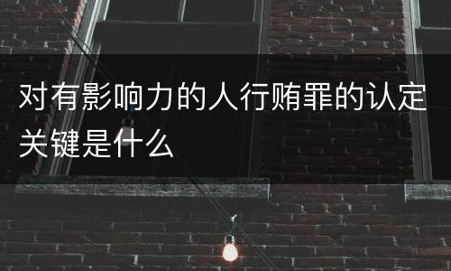 对有影响力的人行贿罪的认定关键是什么